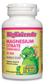 Magnesium Citrate Bubble Gum 50mg / 60 Chewable Tablets