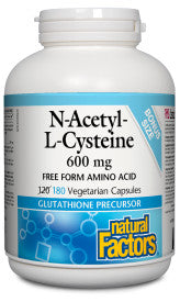 N-Acetyl-L-Cysteine 600mg Bonus Bottle 180 vegetarian capsules