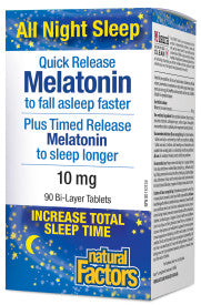 Melatonin Quick Release Plus Timed Release 10mg Bi-Layer Tablets