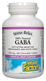 100% Natural GABA, Tropical Fruit Flavour, 60 chewable tablets