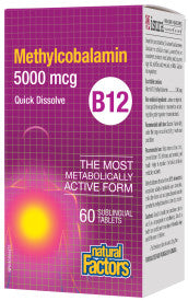Vitamin B12 Methylcobalamin 5000mcg/ 60 Sublingual Tab.