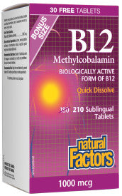 VITAMIN B12 METHYLCOBALAMIN 1000MCG/210 SUBLINGUAL TAB.