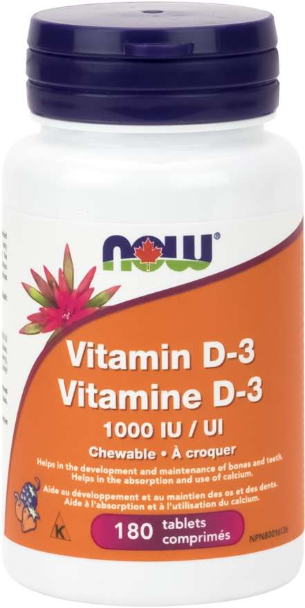 Vitamin D3 1000IU 180 Chewable Tablets